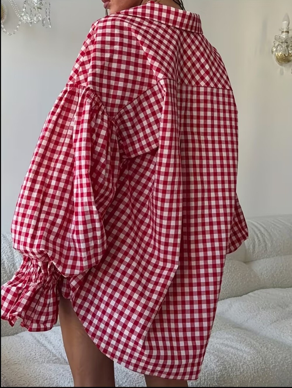 Fashionable Elegant Women'S Loose Checkered Shirt - Gaven, Commuter Blouse